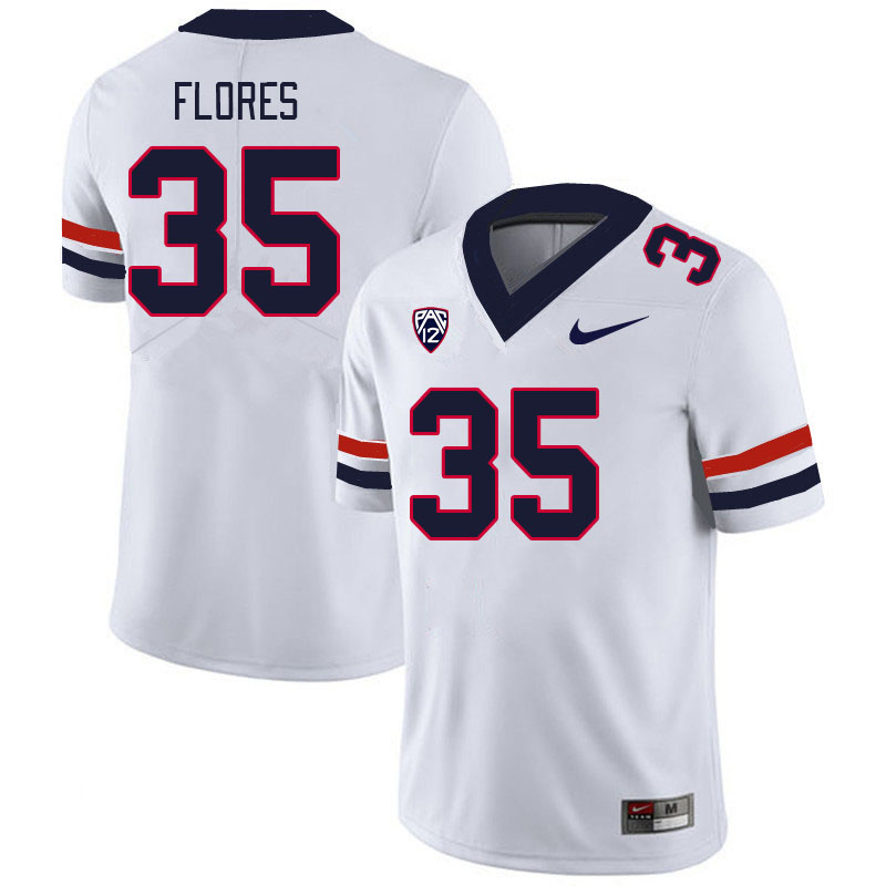 Men #35 CJ Flores Arizona Wildcats College Football Jerseys Stitched-White - Click Image to Close